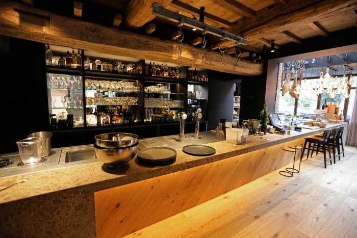 Habillage du bar - Parquet en chêne